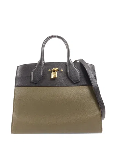 Pre-owned Louis Vuitton City Steamer Mm Two-way Handbag In Green