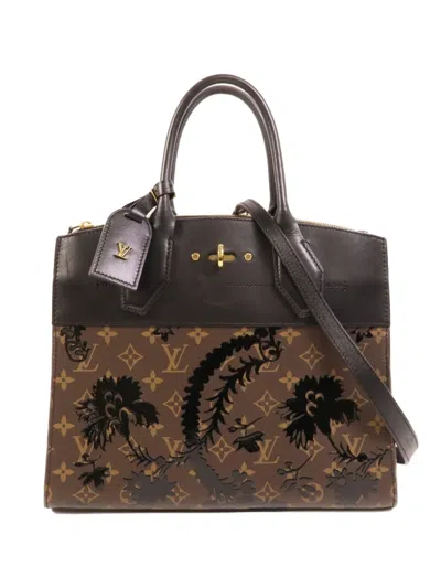 Pre-owned Louis Vuitton City Steamer Monogram Tote Bag In Black