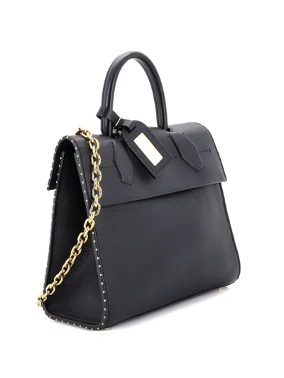 Pre-owned Louis Vuitton City Steamer One Handle Bag Leather Satchel In Black