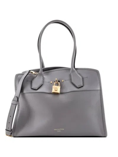 Pre-owned Louis Vuitton City Steamer Soft Handbag Leather Mm Shoulder Bag In Grey