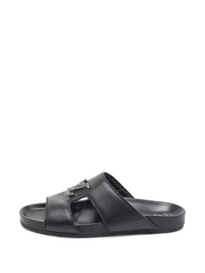 Pre-owned Louis Vuitton Citybreak Epi Leather Sandals In Black