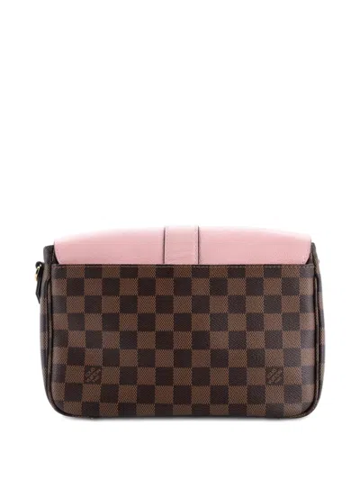 Pre-owned Louis Vuitton Clapton Handbag Damier And Leather Pm Crossbody Bag In Brown