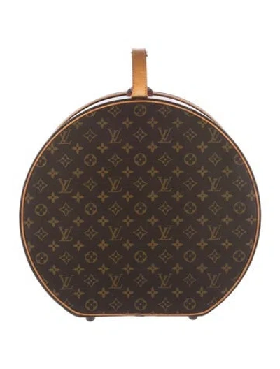 Pre-owned Louis Vuitton Classic Monogram Boite Chapeau Hat Box In Brown