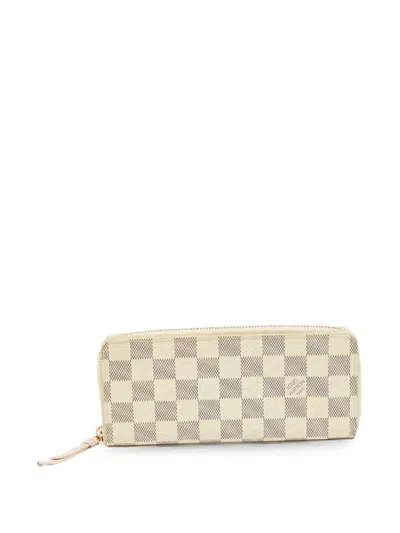 Pre-owned Louis Vuitton Clemence Damier Azur Wallet In Neutral