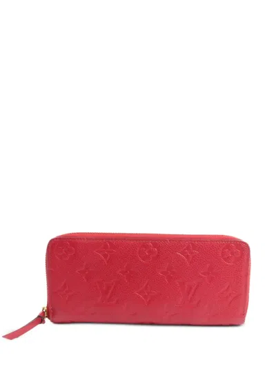 Pre-owned Louis Vuitton Clemence Monogram Empreinte Wallet In Red