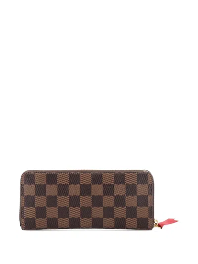 Pre-owned Louis Vuitton Clemence Wallet Damier Small Wallets In Brown