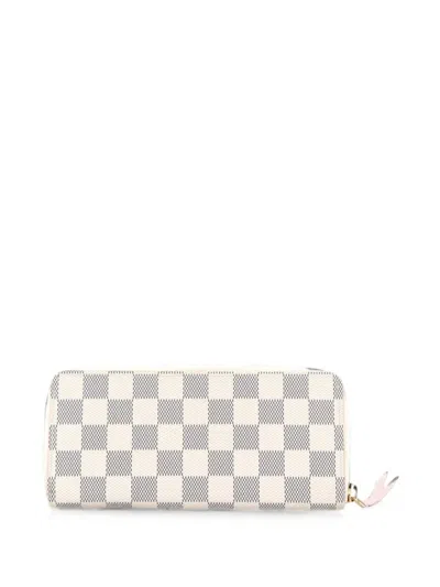 Pre-owned Louis Vuitton Clemence Wallet Damier Small Wallets In White