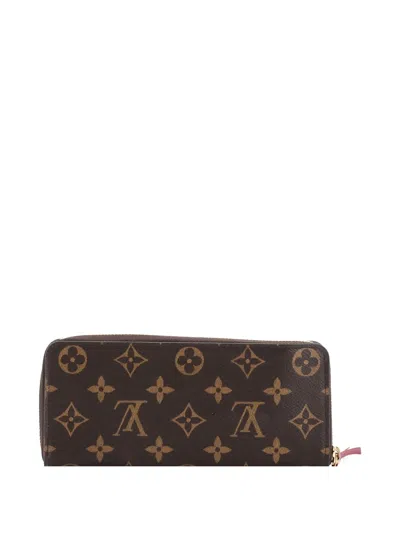 Pre-owned Louis Vuitton Clemence Wallet Monogram Canvas Small Wallets In Brown