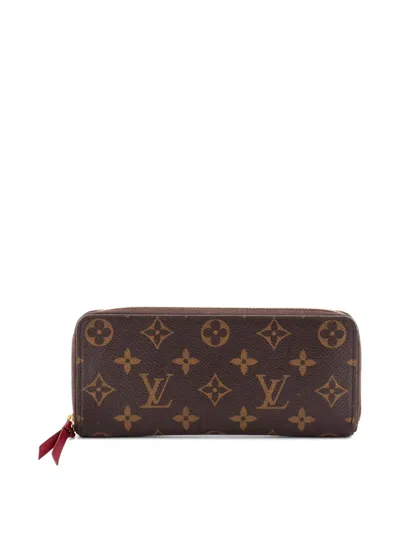 Pre-owned Louis Vuitton Clemence Wallet Monogram Canvas Small Wallets In Brown