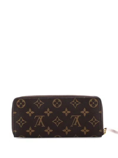 Pre-owned Louis Vuitton Clemence Wallet Monogram Canvas Small Wallets In Brown