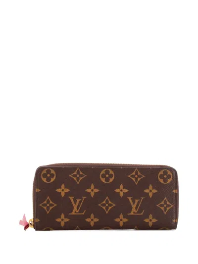 Pre-owned Louis Vuitton Clemence Wallet Monogram Canvas Small Wallets In Brown