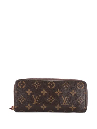 Pre-owned Louis Vuitton Clemence Wallet Monogram Canvas Small Wallets In Brown