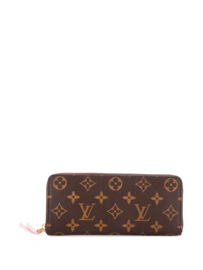 Pre-owned Louis Vuitton Clemence Wallet Monogram Canvas Small Wallets In Brown