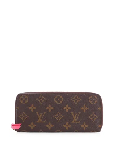 Pre-owned Louis Vuitton Clemence Wallet Monogram Canvas Small Wallets In Brown