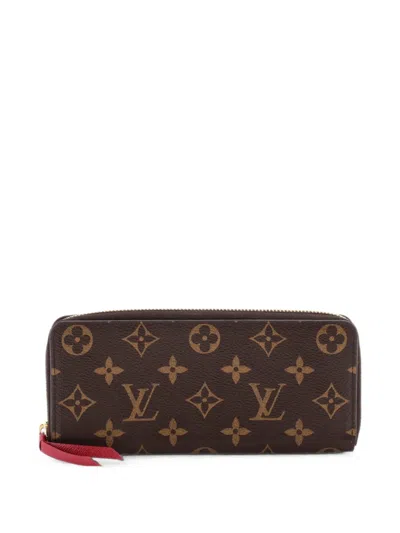Pre-owned Louis Vuitton Clemence Wallet Monogram Canvas Small Wallets In Brown