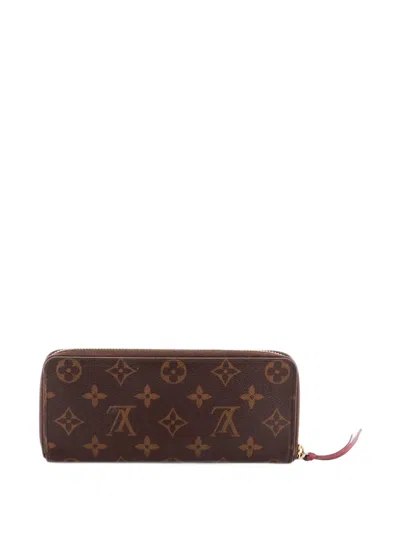 Pre-owned Louis Vuitton Clemence Wallet Monogram Canvas Small Wallets In Brown