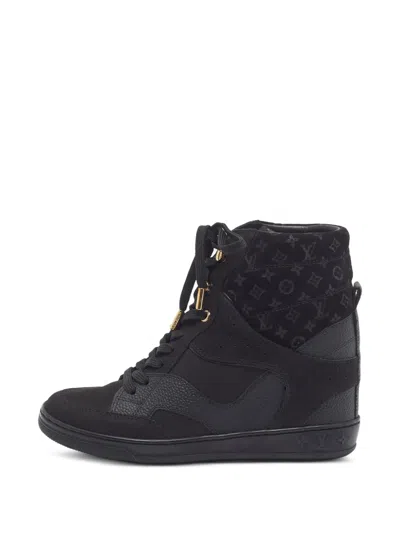 Pre-owned Louis Vuitton Cliff Monogram Sneakers In Black