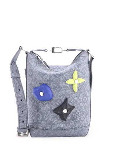 Pre-owned Louis Vuitton Climbing Cruiser Hobo Limited Edition Monogram Taurillon Leather With Acrylic Crossbody Bag In Gray