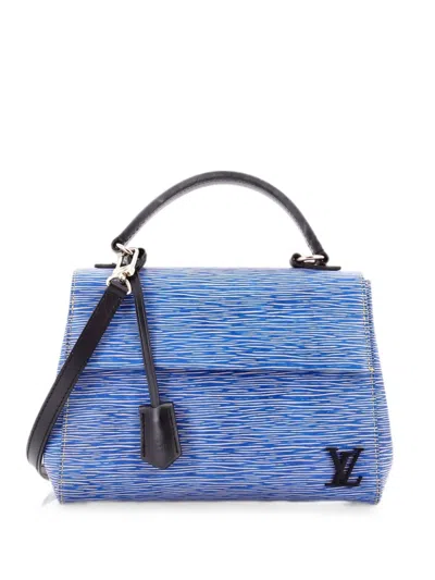 Pre-owned Louis Vuitton Cluny Top Handle Bag Epi Leather Bb Satchel In 蓝色