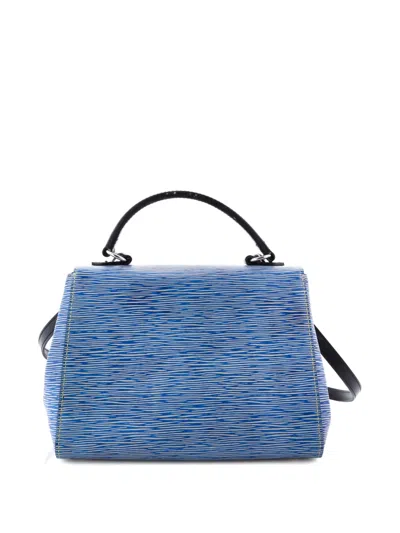 Pre-owned Louis Vuitton Cluny Top Handle Bag Epi Leather Bb Satchel In Blue