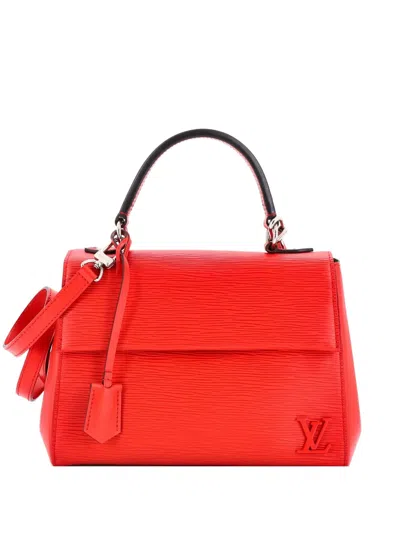 Pre-owned Louis Vuitton Cluny Top Handle Bag Epi Leather Bb Satchel In Red