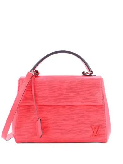 Pre-owned Louis Vuitton Cluny Top Handle Bag Epi Leather Bb Satchel In Red