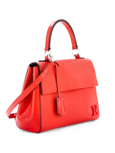 Pre-owned Louis Vuitton Cluny Top Handle Bag Epi Leather Bb Satchel In Red