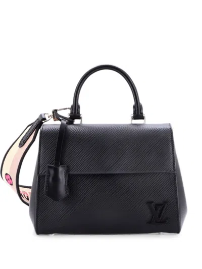 Pre-owned Louis Vuitton Cluny Top Handle Bag Epi Leather Mini Satchel In Black
