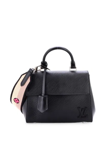 Pre-owned Louis Vuitton Cluny Top Handle Bag Epi Leather Mini Satchel In Black
