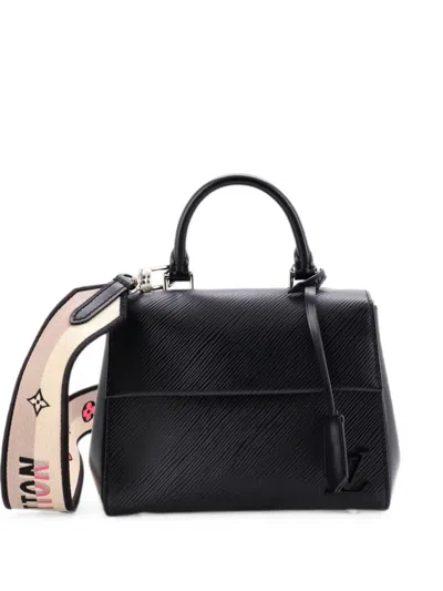 Pre-owned Louis Vuitton Cluny Top Handle Bag Epi Leather Mini Satchel In Black