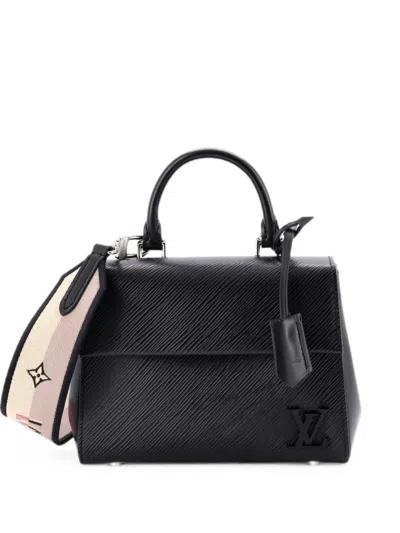 Pre-owned Louis Vuitton Cluny Top Handle Bag Epi Leather Mini Satchel In Black