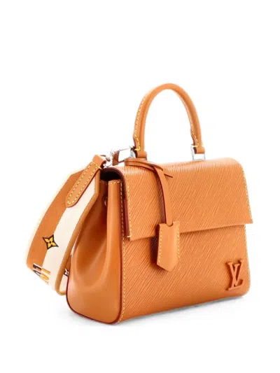 Pre-owned Louis Vuitton Cluny Top Handle Bag Epi Leather Mini Satchel In Brown