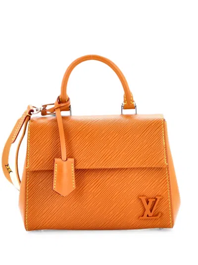 Pre-owned Louis Vuitton Cluny Top Handle Bag Epi Leather Mini Satchel In Brown