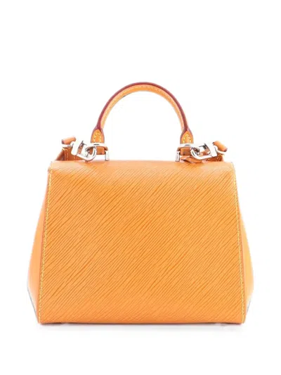 Pre-owned Louis Vuitton Cluny Top Handle Bag Epi Leather Mini Satchel In Brown