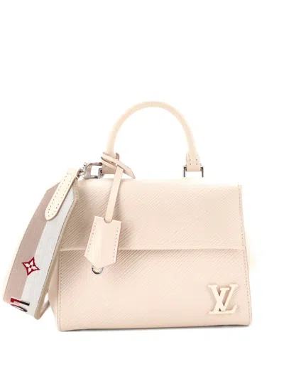 Pre-owned Louis Vuitton Cluny Top Handle Bag Epi Leather Mini Satchel In Neutral