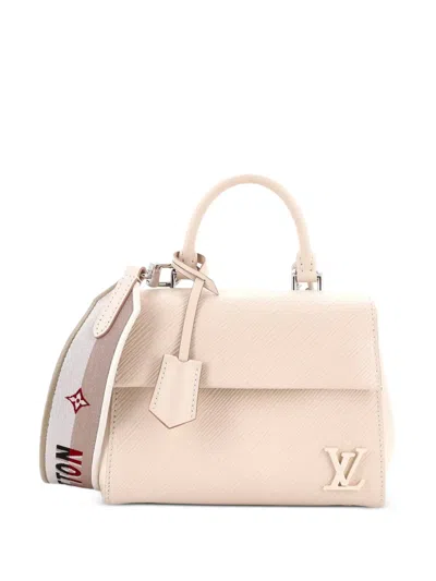 Pre-owned Louis Vuitton Cluny Top Handle Bag Epi Leather Mini Satchel In Neutral