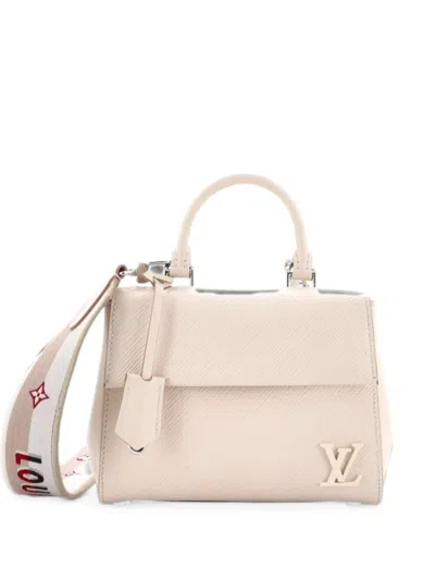Pre-owned Louis Vuitton Cluny Top Handle Bag Epi Leather Mini Satchel In Neutral