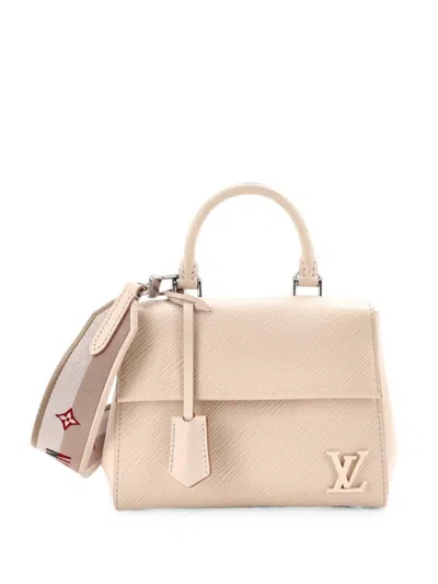 Pre-owned Louis Vuitton Cluny Top Handle Bag Epi Leather Mini Satchel In Neutral