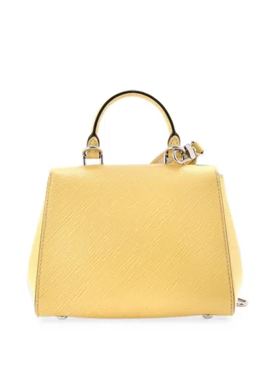 Pre-owned Louis Vuitton Cluny Top Handle Bag Epi Leather Mini Satchel In Yellow