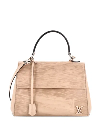 Pre-owned Louis Vuitton Cluny Top Handle Bag Epi Leather Mm Satchel In Neutral
