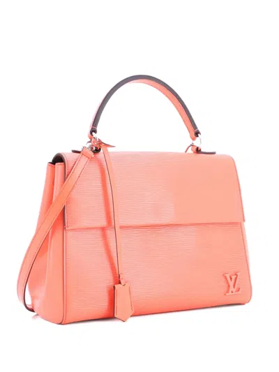 Pre-owned Louis Vuitton Cluny Top Handle Bag Epi Leather Mm Satchel In Orange