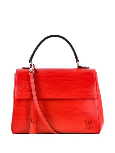 Pre-owned Louis Vuitton Cluny Top Handle Bag Epi Leather Mm Satchel In Red