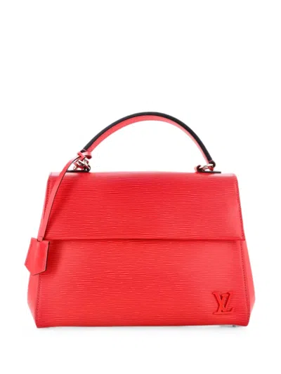 Pre-owned Louis Vuitton Cluny Top Handle Bag Epi Leather Mm Satchel In Red