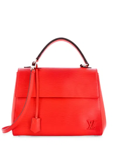 Pre-owned Louis Vuitton Cluny Top Handle Bag Epi Leather Mm Satchel In Red