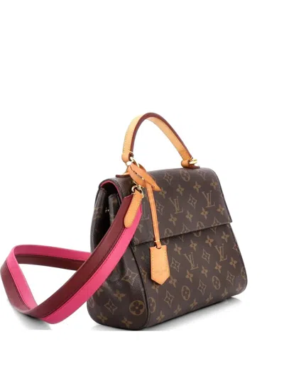 Pre-owned Louis Vuitton Cluny Top Handle Bag Monogram Canvas Bb Satchel In Brown