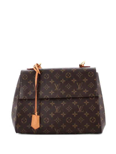 Pre-owned Louis Vuitton Cluny Top Handle Bag Monogram Canvas Mm Shoulder Bag In Brown