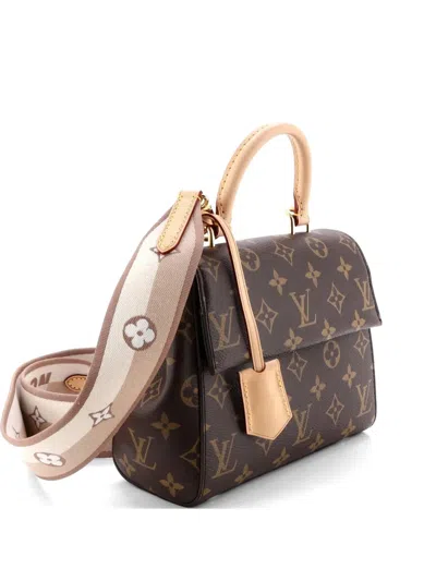 Pre-owned Louis Vuitton Cluny Top Handle Nm Bag Monogram Canvas Mini Satchel In Brown