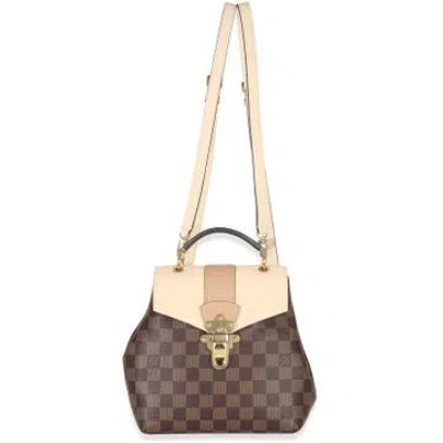 Pre-owned Louis Vuitton Coated Canvas Clapton Backpack Small In Neutral