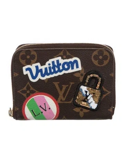 Pre-owned Louis Vuitton Coated Canvas Compact Wallet In Brown
