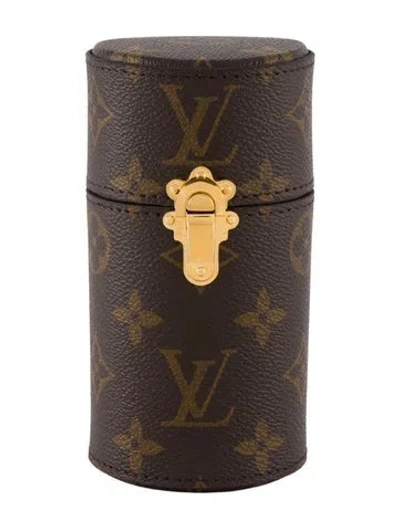 Pre-owned Louis Vuitton Coated Canvas Cylinder Box In Brown